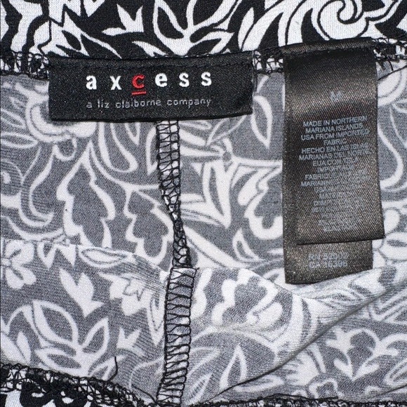 Axcess Black and White Patterned Midi Skirt - Picture 7 of 9
